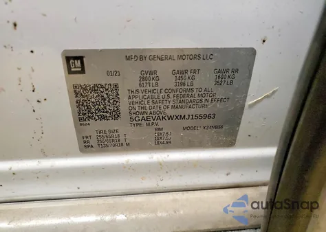 2021 Buick Enclave Essence from USA, damaged, VIN 5GAEVAKWXMJ155963